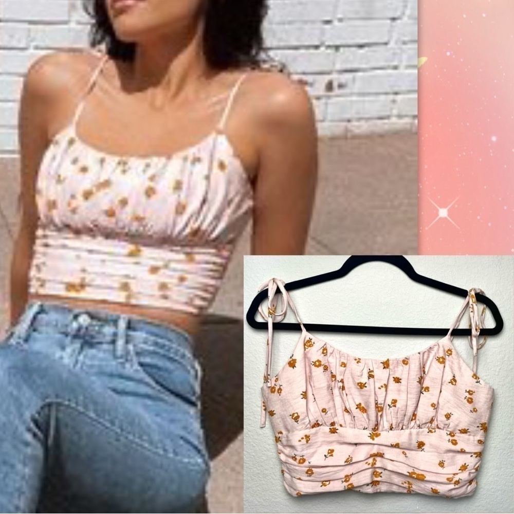 FOREVER 21 Floral Crop Top - Pink‎